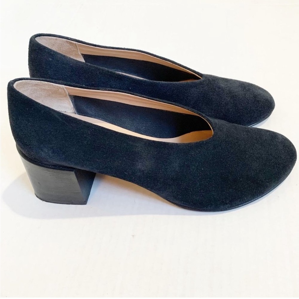 Acne Studios Reverse Suede Sully Block Heel Pumps Black Size 7 37